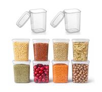 1.1L Airtight Food Storage Containers with Integrated Lids - BPA-Free Plastic Flour & Cereal Storage Containers for Dry Food Kitchen Storage and Pantry Organisation (10)