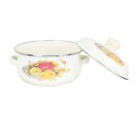 1.1l Enamel Binaural Soup Pot Thickened Household Stock Pot | Long-term Use, Gas and Electric Stove Compatibility, Sturdy Build for Everyday Cooking