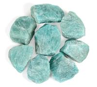 1.1lb Bulk Raw Amazonite Stone Rough Crystal-Natural Raw Stones Crystal for Tumbling, Cabbing, Fountain Rocks, Decoration,Polishing, Wire Wrapping, Wicca & Reiki Crystal Healing