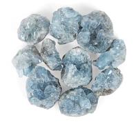 1.1lb Bulk Raw Celestite Cluster Rough Stone, Natural Blue Celestine Geode Mineral, Healing Crystal for Peace, Calm, Meditation, and Home Décor