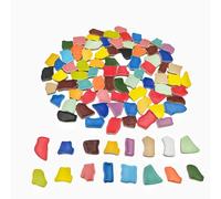 1.1lb Ceramic Mosaic Tiles,Mixed Colour Ceramic Mosaic Pieces for Crafts,Mosaic Tiles for Home Decoration or DIY Crafts,Mosaic Making Supplies (Large Irregular)