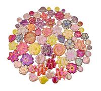 1.1lb Ceramic Mosaic Tiles,Mixed Colour Ceramic Mosaic Pieces for Crafts,Mosaic Tiles for Home Decoration or DIY Crafts,Mosaic Making Supplies (Iridescent Mixed Color Flowers+Berries+Mushrooms)