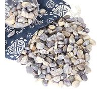 1.1lb Natural Crushed Blue Texture Stone Crystal Tumbled Chips-Blue Texture Stone Healing Crystals Chips Bulk, Blue Texture Stone Crushed Crystal Gemstones for Crafts, Beautiful Package for Gift