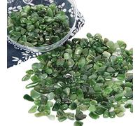 1.1lb Natural Green Jasper Crystal Chips-Green Jasper Healing Crystals Tumbled Chips, Crushed Crystal Gemstone for Crafts, Beautiful Package for Gift