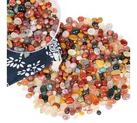1.1lb Natural Multicolor Agate Crystal Tumbled Chips-Agate Mixed Stones Healing Crystals Chips, Crushed Crystal Gemstones for Crafts, Beautiful Package for Gift