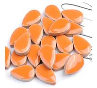 1.1lb Raindrops Ceramics Mosaic Tiles for DIY Crafts Home Decoration, 0.47"x 0.75" DIY Mosaic Tile Kits for Craft Plates Flowerpots Vases Cups Mosaic Making Supplies Art Projects (Orange)