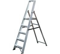 1.1m Aluminium Platform Step Ladders 5 Tread Home DIY Lightweight Metal Steps