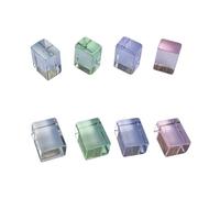 1.1x0.82x0.82in Acrylic Square Cubes Blocks - All Sides Polished, Clear Light-Pink Light-Green Light-Blue, 8pcs
