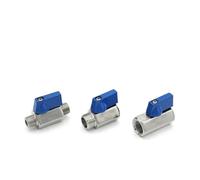 1/2, 1/4, 3/4, 3/8" External and Internal Threads, Stainless Steel SS304, Mini Ball Valve, Homemade(1/4",NPT_Male X Male)