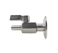 1/2" 1.5" Tri Clamp Mini Sampling Ball Valve Adapter to Hose Barb 8 10 12 14 16 20mm SS304 Stainless Steel Sanitary Tank Outlet(Hose Barb 20mm,TC 25.4)