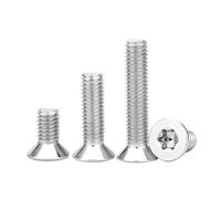 1/2/10/50pcs M1.4 M1.6 M2 M2.5 M3 M4 M5 M6 M8 M10 M12 GB2673 304 Stainless Steel Six-Lobe Torx Flat Countersunk Head Screw Bolt(12mm,50pcs M3)