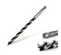1/2"×10" Professional Auger Drill Bit for Wood with Quick Change 1/2" Hex Shank- 3-Cutter Design with Dual-Flute for Fast Chip Removal, Fits Hardwood, Softwood,Tree Stumps 12.7mmx255mm