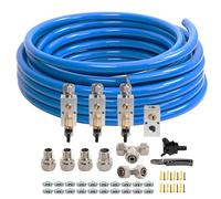 1/2"×100FT Compressed Air Line Kit,HDPE-Aluminum-HDPE Piping,Includes 1×Right Angle Fittings and 1×Tee Fittings,Leak Proof&Easy to install Garage Air Line Kit,Rapid Air System