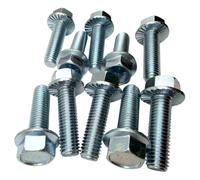 1/2"-13 x 1-3/4" Grade 8 Hex Serrated Flange Bolts (10-Pack) | SAE J429 High-Strength Coarse Thread Fasteners for OEM, MRO & Industrial Use 1.75" Clear Zinc Trivalent Plated