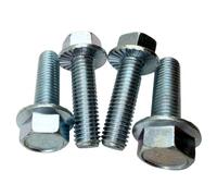 1/2"-13 x 1-3/4" Grade 8 Hex Serrated Flange Bolts (4-Pack) | SAE J429 High-Strength Coarse Thread Fasteners for OEM, MRO & Industrial Use 1.75" Clear Zinc Trivalent Plated