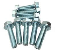 1/2"-13 x 2 Grade 8 Hex Serrated Flange Bolts (10-Pack) | SAE J429 High-Strength Coarse Thread Fasteners for OEM, MRO & Industrial Use 2.0" Clear Zinc Trivalent Plated