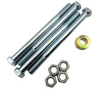 1/2"-13 x 6-1/2" Grade 5 Hex Bolts (4-Pack) with Washers and Nuts SAE J429 High-Strength Coarse Thread Fasteners for OEM, MRO & Industrial Applications | 6.50" Clear Zinc Trivalent Plated