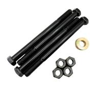 1/2"-13 x 6-1/2" Grade 8 Hex Bolts (4-Pack) with Washers and Nuts SAE J429 High-Strength Coarse Thread Fasteners for OEM, MRO & Industrial Applications | 6.5" Plain Black Oxide Finish