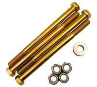 1/2"-13 x 7 Grade 8 Hex Bolts (4-Pack) with Washers and Nuts SAE J429 High-Strength Coarse Thread Fasteners for OEM, MRO & Industrial Applications | 7.0" Yellow Zinc Plated