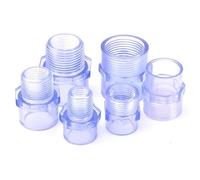 1/2"~2" to 20~63mm Female/Male Thread UPVC Straight Connector for Watering Tube Adapter Fittings Aquarium Fish Tank Socket Joint 5pcs(B 1.2 inch to 40mm)