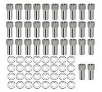 1/2"-20 Wheel Lug Nut for Cragar for SST Mag with Center Washer Open Ended, 13/16” Hex 2.01” Total Length (32PCS)