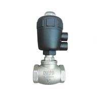 1/2" 3/4" 1" 1-1/4" 1-1/2" 2 Inch Stainless Steel T-Type Pneumatic Thread Globe Valve PTFE Sealing(1-1/4",Double Acting)