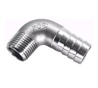 1/2" 3/4" 1" 1-1/4" 1-1/2" 2" Male to 10 15 20 25 26 32 38 40 50mm Hose Barb Elbow 90 Deg 304 Stainless Steel Pipe Fitting Connector, 1pcs(1" to 25mm)