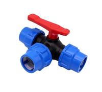 1/2" 3/4" 1" 1-1/4“ 1-1/2“ 2" PE Pipe Quick Connector 3-Way Valve T-Type Plastic Ball Water Fitting(2")