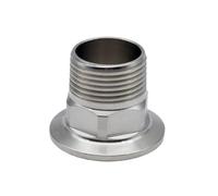 1/2" 3/4" 1" 1-1/4" 1-1/2" 2 "SS304/316 Stainless Steel Sanitary Hexagon Male Threaded BSPT Collar Fitting for Tri Clamp(SS316,DN10 Ferrule 50.5)