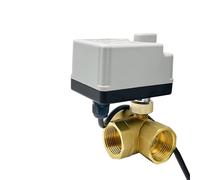 1/2 3/4 1 1-1/4 1-1/2 Inch Electric Ball Valve with Manual Switch 3-Way T/L-Type Brass 1Pcs(1/2",L Type_110VAC)