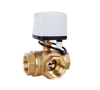 1/2" 3/4" 1" 1-1/4" 1-1/2" Three-Way IP65 Electric Ball Valve 3 Lines 2 Control T/L Type Brass Ball Valve 24VDC(L TYPE-24VDC,1.25 Inch)