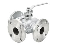 1/2" 3/4" 1" 1-1/4" 2" 2.5" 304 Stainless Steel 3-Way Flange Ball Valve High Temperature Stainless Steel T/L Type Valve(DN32,L Type)