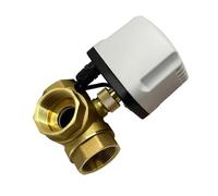 1/2'' 3/4'' 1'' 1-1/4'' IP65 Waterproof Brass Motorized Ball Valve 3-Wire 2 Control T Type 3 Way Electric(T TYPE-24VDC-CR02,1.5 Inch)