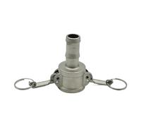 1/2" 3/4" 1" 2" 304 Stainless Steel Thread Cam Lock Fitting Adapter Barb Quick Disconnect for Hose Pumps Self-Made(Black,SUS304_1")