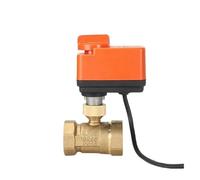 1/2" 3/4" 1" 2" Brass Motorized Ball Valve 3-Wire 2 Control Normally Closed DC24V DC12V Electric with Manual Switch(OneColor,1.25 Inch)