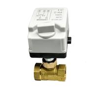 1/2 3/4 1 2 Inch Brass Motorized Ball Valve 3-Wire Control Normally Closed with Manual Switch 1Pcs(1/2",DC12V)