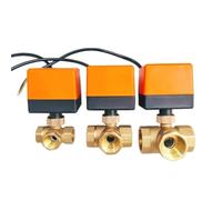 1/2 3/4 1 2 Inch Electric Ball Valve Brass Solenoid Valve Three-Way AC220V 1Pcs(1/2",12VDC)