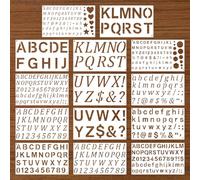 1/2, 3/4, 1, 2 Inch Letter Stencils, 14 Pack Letter Stencils for Spray Painting Reusable Lettering Stencil Number and Alphabet for DIY Crafts Journaling Painting