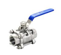 1/2 3/4 1 2 Inch Stainless Steel BSP Thread Ball Valve Three-piece Ball Valve DN15 DN20 DN25 DN32 DN40 DN50 1Pcs(1-1/4",SS304)