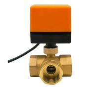 1/2 3/4 1 2 Inch Three Way Motorized Ball Valve 12/24/220V Brass Ball Valve Three Wire Two Control 1Pcs(1",24VDC_CR02)