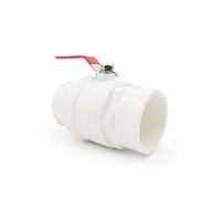 1/2 3/4 1 2 Inch Two Way PVC Ball Valve 20/25/32/40/50/63/75mm Inner Diameter Shut Off Flow Controller Red Non-Slip Handle(50mm 1Pc)
