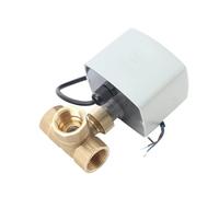 1/2" 3/4" 1" 2" T-Type Motorized Ball Valve 220V 12V 24V 3-Way Brass Electric Ball Valves 3-Wire 2 Control(3/4",12VDC)