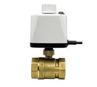 1/2 3/4 1 2inch Normally Closed/Open Electric Ball Valve with Manual Switch 2 Way Brass Big Torque 1Pcs(DN20,Normally Closed_110VAC)