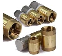 1/2" 3/4" 1" Brass Check Valve w/Filter Anti Backflow One-Way Irrigation Pipeline Self-Priming Pump Water Flow Control Adapter(1I2 Inch with Filter)