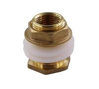 1/2" 3/4" 1" Brass Water Tank Joints with Filter Silicone Gasket Fish Coupling Connector Garden Irrigation Pipeline Adapter(3I4 Inch)