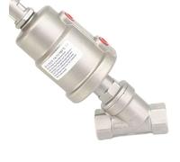 1/2" 3/4" 1" BSPT Female 304 Stainless Actuated Pneumatic Angle Seat Steam Valve with New-Type Stainless Head(3/4",Normally Open)