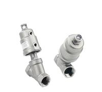 1/2" 3/4" 1" BSPT Female Normally Closed Y Type 304 Stainless Steel Pneumatic Air Angle Seat Valve DN15 Steam Gas Oil Water(3/4",Plastic_Double)