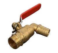 1/2" 3/4" 1" Hot Water Brass Faucet Valve Boiler Faucet Elbow Tap Ball Valve with Handle(1")