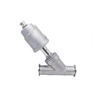 1/2 3/4 1 inch 304 Stainless Steel Pneumatic Quick-Install Angle Seat Valve 16bar PTFE Sealing 1Pcs(Double Acting,0.75 Inch)
