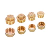 1/2 3/4" 1 inch Male Female Thread Brass Pipe Hex Head End Cap Fitting Quick Connector Brass Faucet (3l4 Male with Cap,5pcs)